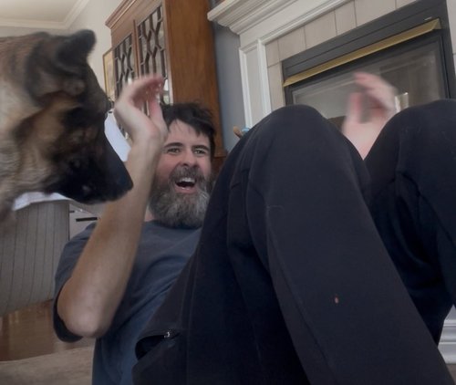 Rest day at home with the dog during 100 Days to Abs challenge